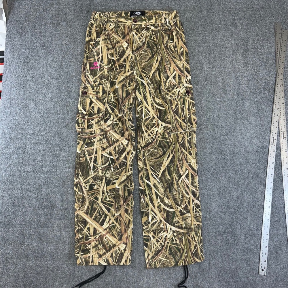 Mossy Oak Shadow Grass Blades Camo Cargo Pants Pink Logo Small